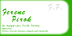 ferenc pirok business card