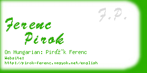 ferenc pirok business card